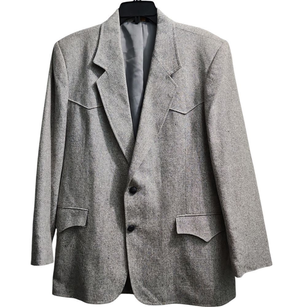Pioneer Wear Men's Western Blazer Gray Silk Blend USA-Made‎ Size 44